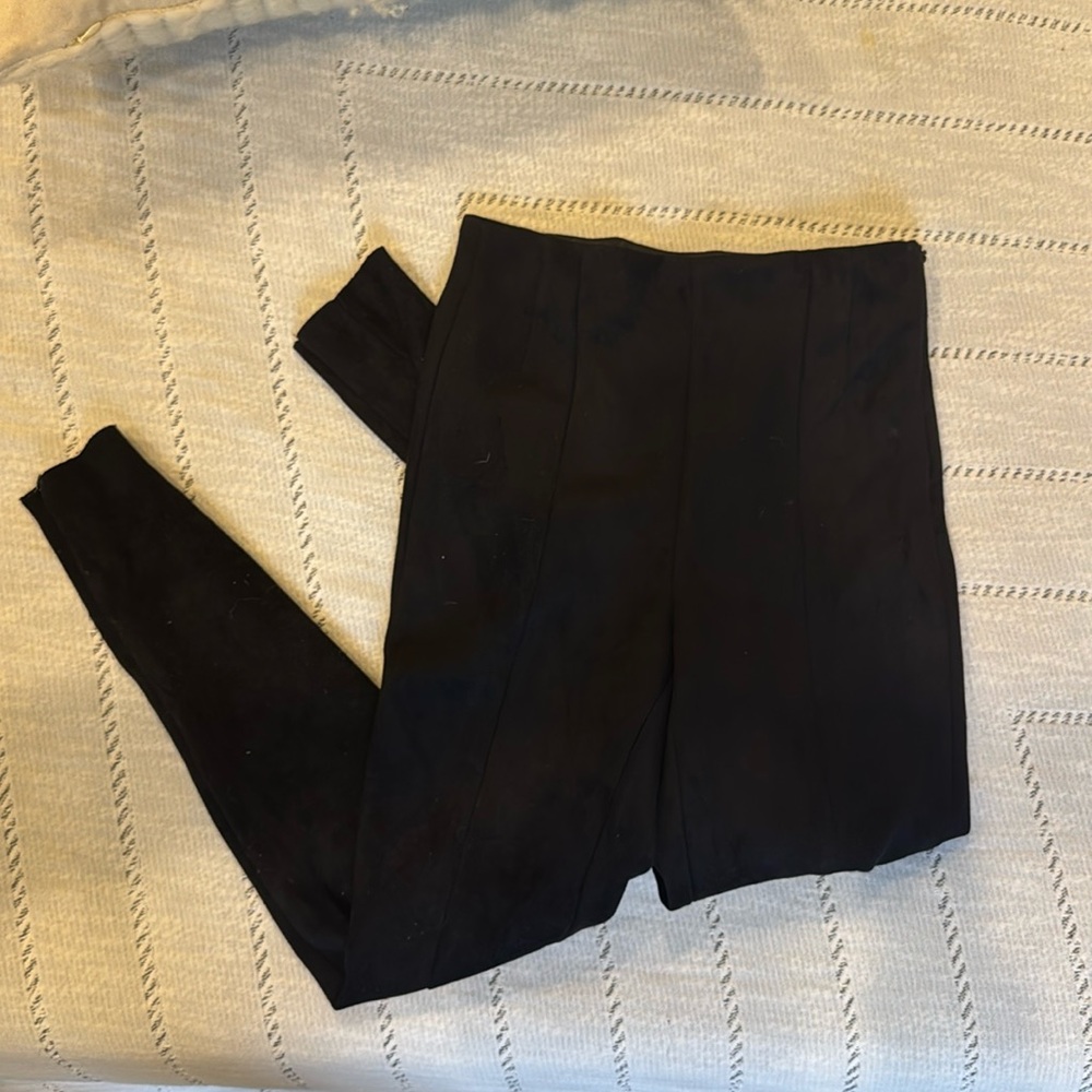 Zara faux suede leggings. Size small, black.